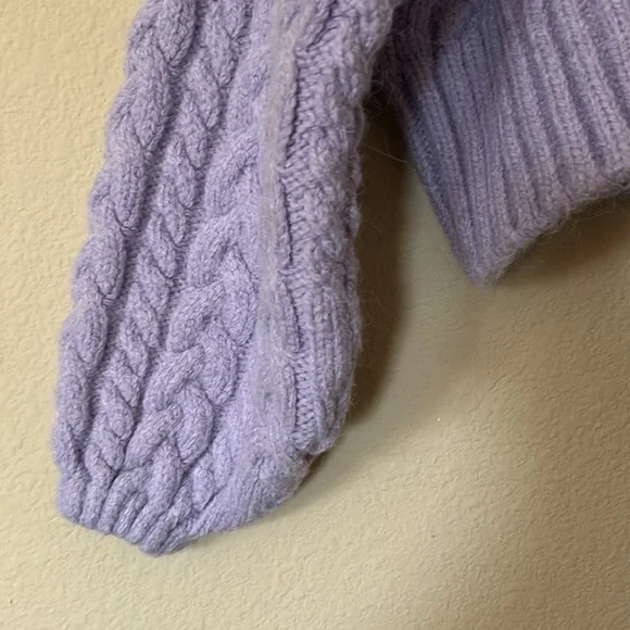 NWT Zara Purple Rhinestone Button Cable Knit Cardigan Sweater Medium - Picture 8 of 11